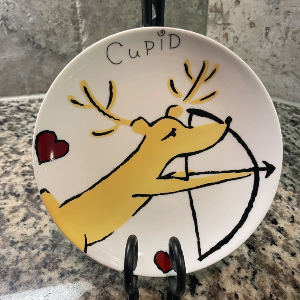 Rare Pottery Barn Reindeer Appetizer Plates - Picture 3 of 7